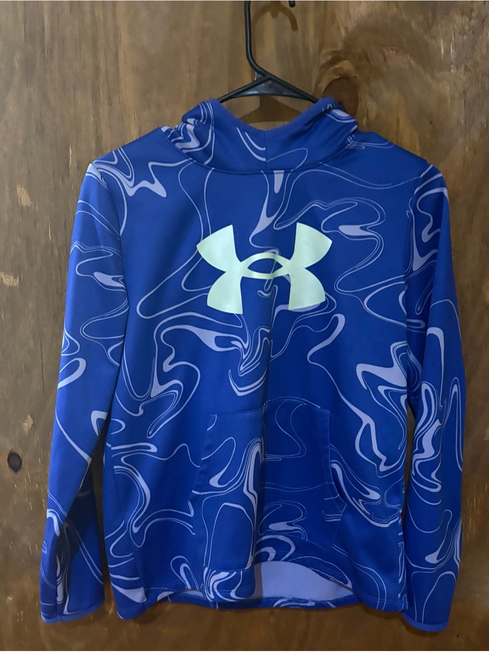 Boys Under Armour Blue Swirl Logo Hoodie